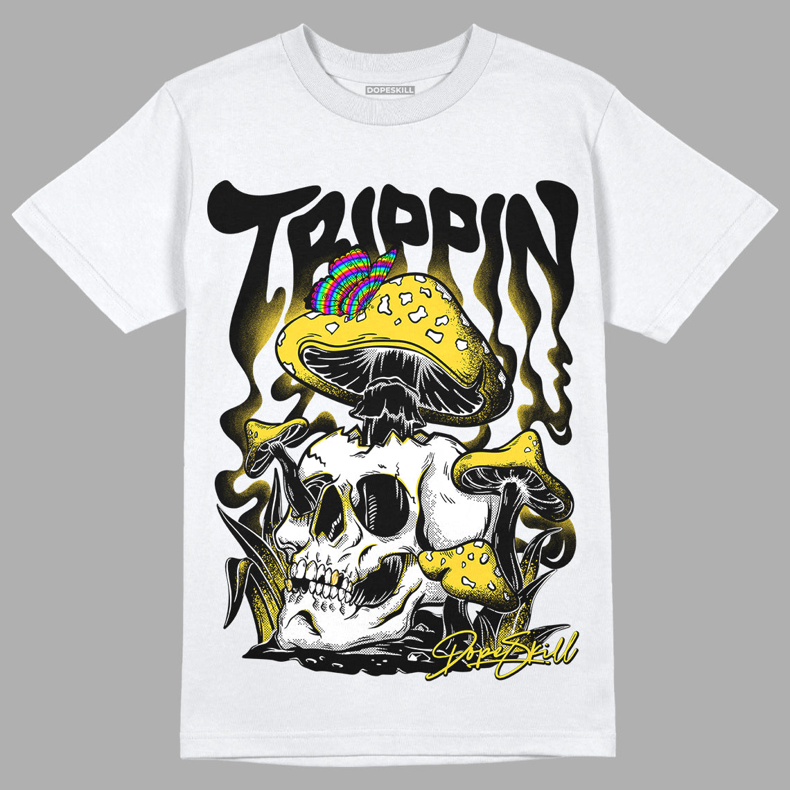 Jordan 4 Tour Yellow Thunder DopeSkill T-Shirt Trippin Graphic Streetwear - White