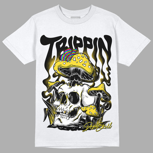 Jordan 4 Tour Yellow Thunder DopeSkill T-Shirt Trippin Graphic Streetwear - White
