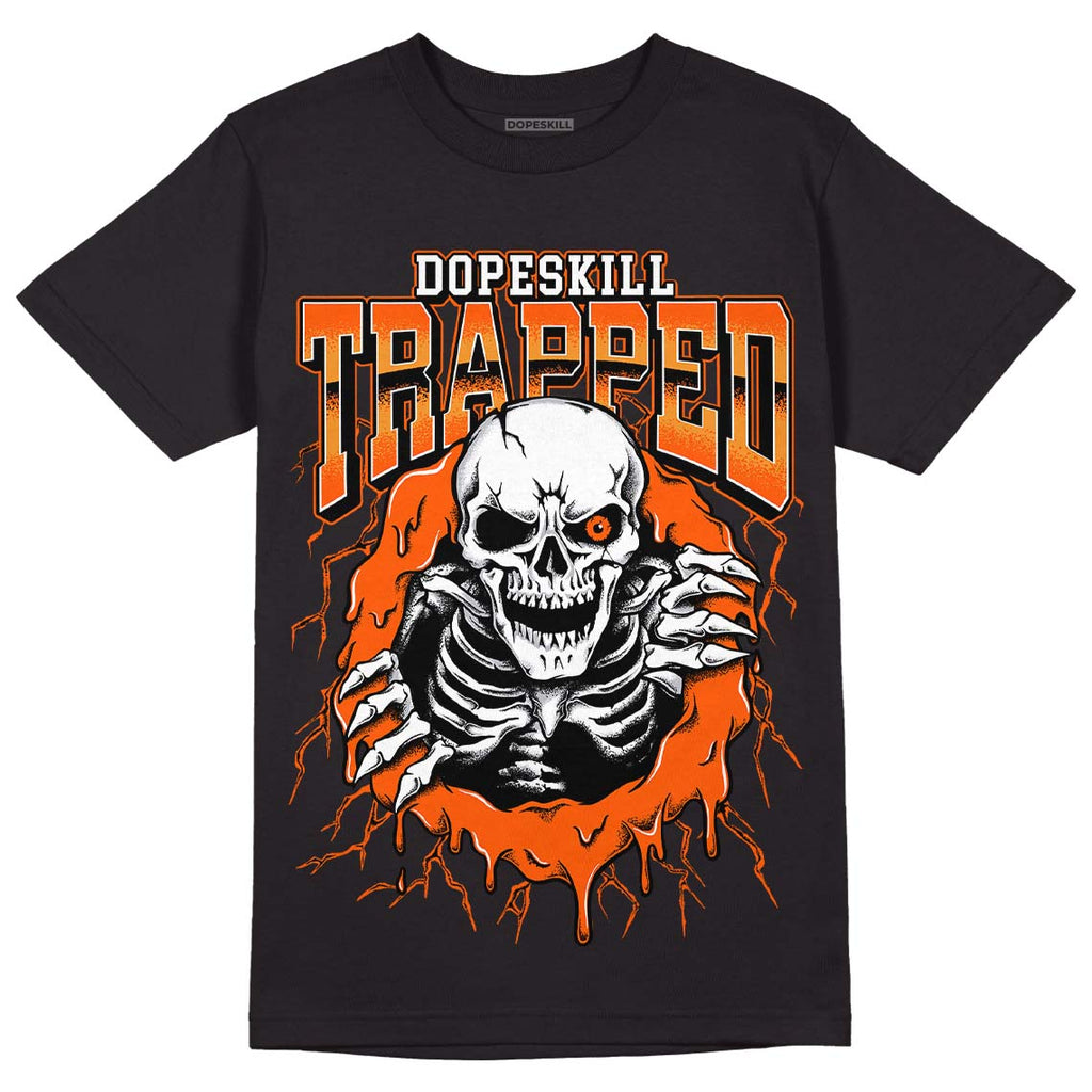 Jordan 12 Retro Brilliant Orange DopeSkill T-Shirt Trapped Halloween Graphic Streetwear - Black