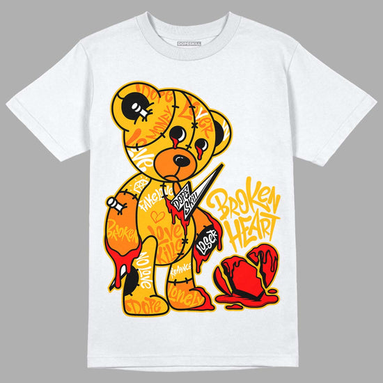 Jordan 13 Del Sol DopeSkill T-Shirt Broken Heart Graphic Streetwear - White