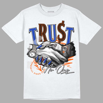 Dunk Low Futura Orange Blaze DopeSkill T-Shirt Trust No One Graphic Streetwear - White