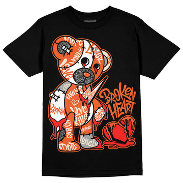 Jordan 3 Georgia Peach DopeSkill T-Shirt Broken Heart Graphic Streetwear - black