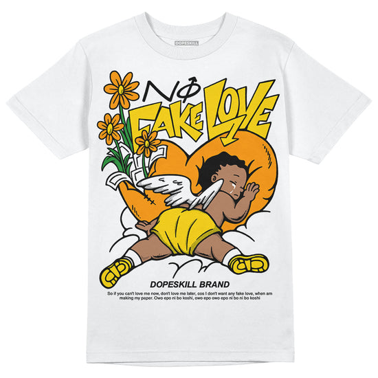 Jordan 6 “Yellow Ochre” DopeSkill T-Shirt No Fake Love Graphic Streetwear - White