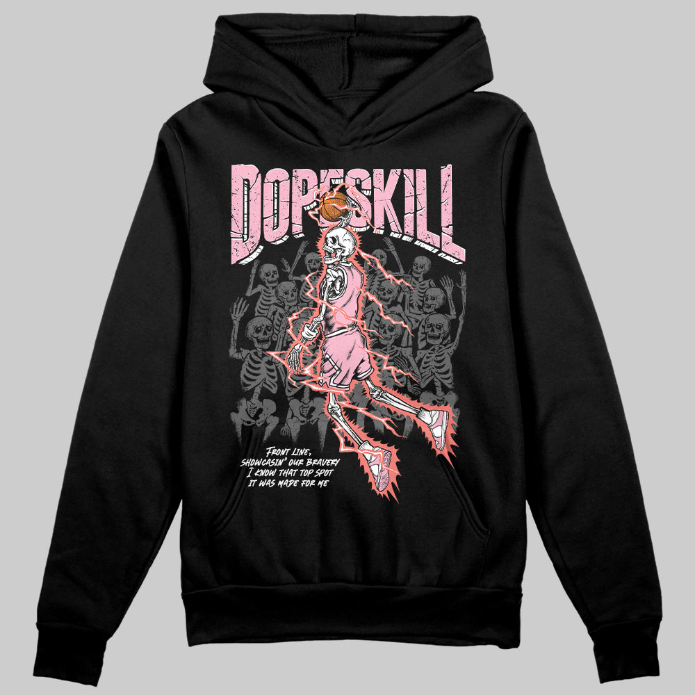 AMIRI White & Pink Stars Court Sneakers DopeSkill Hoodie Sweatshirt Thunder Dunk Graphic Streetwear - Black