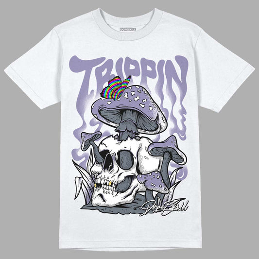 Jordan 5 Retro Low Indigo Haze DopeSkill T-Shirt Trippin Graphic Streetwear  - White