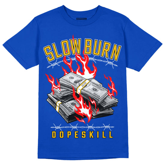 Royal Blue Sneakers DopeSkill Royal Blue T-shirt Slow Burn Graphic Streetwear