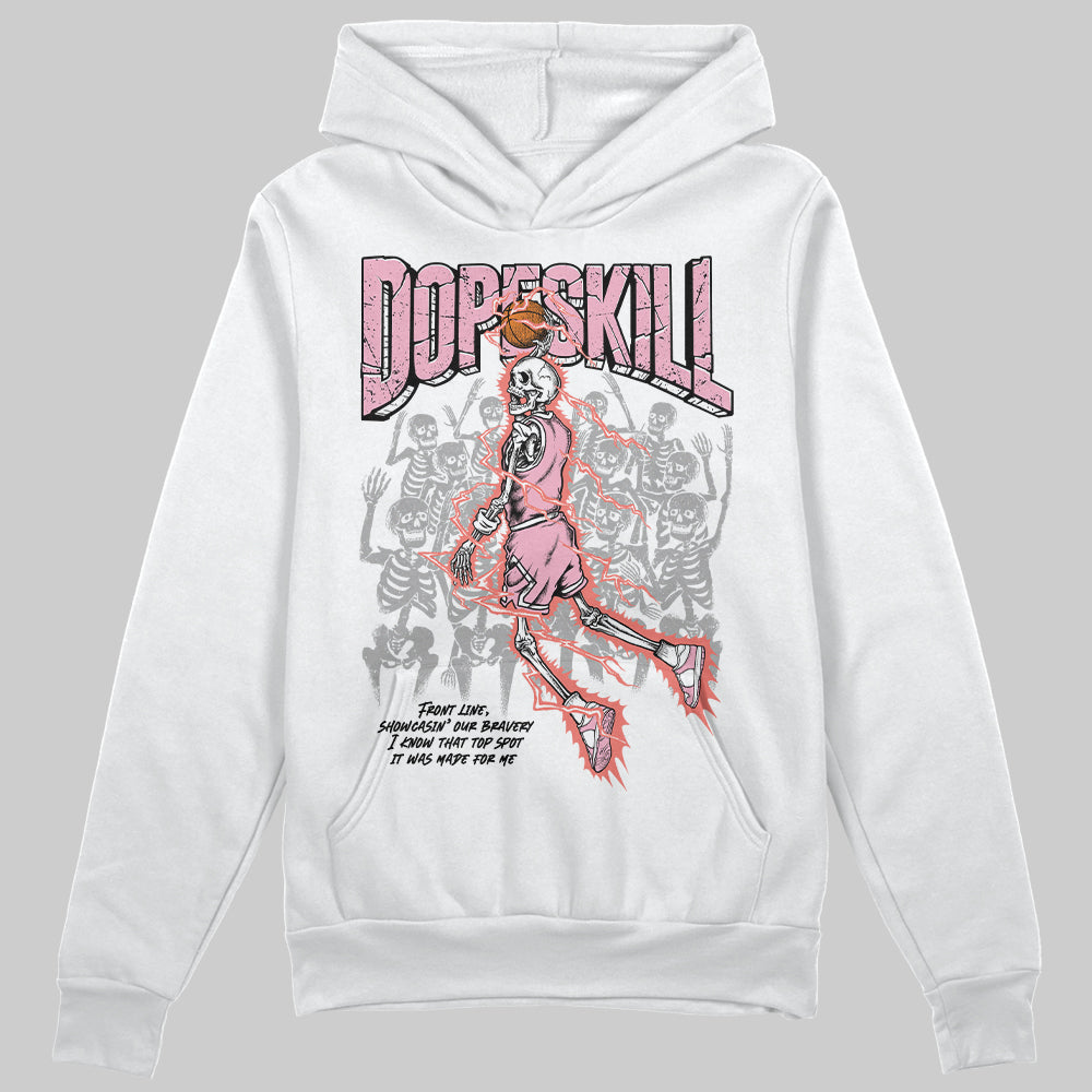 AMIRI White & Pink Stars Court Sneakers DopeSkill Hoodie Sweatshirt Thunder Dunk Graphic Streetwear - White