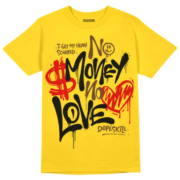 Jordan 6 “Yellow Ochre” DopeSkill Yellow T-Shirt No Money No Love Typo Graphic Streetwear