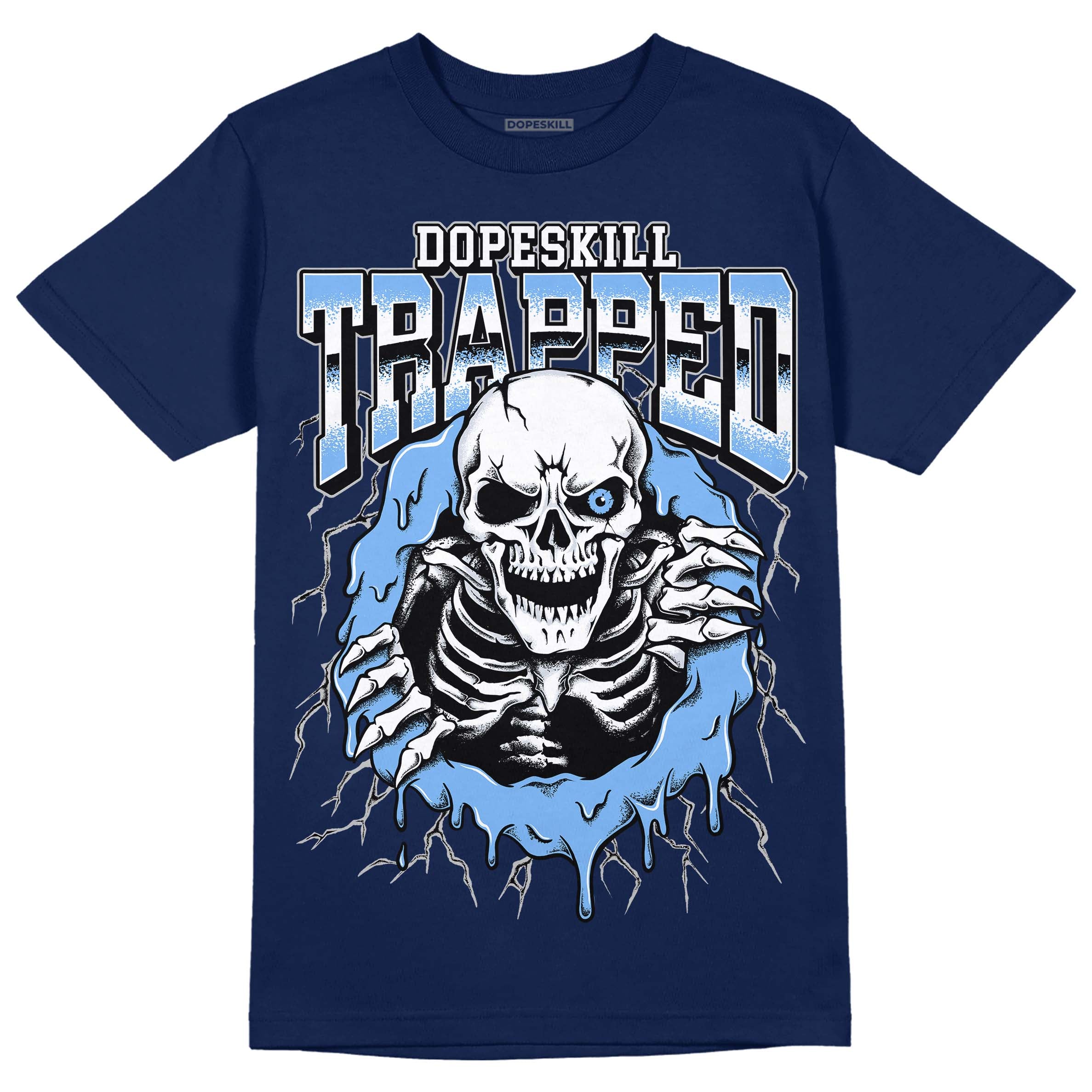 Midnight Navy 5s DopeSkill Navy T-Shirt Trapped Halloween Graphic ...