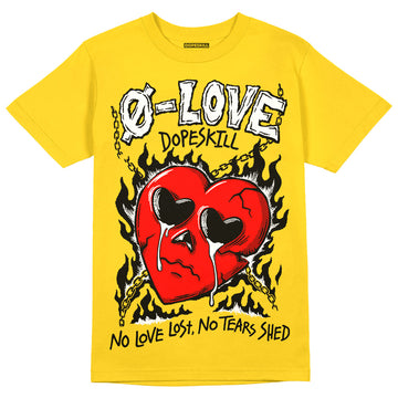 Jordan 4 Retro “Vivid Sulfur” DopeSkill Yellow T-Shirt Crying Heart Graphic Streetwear