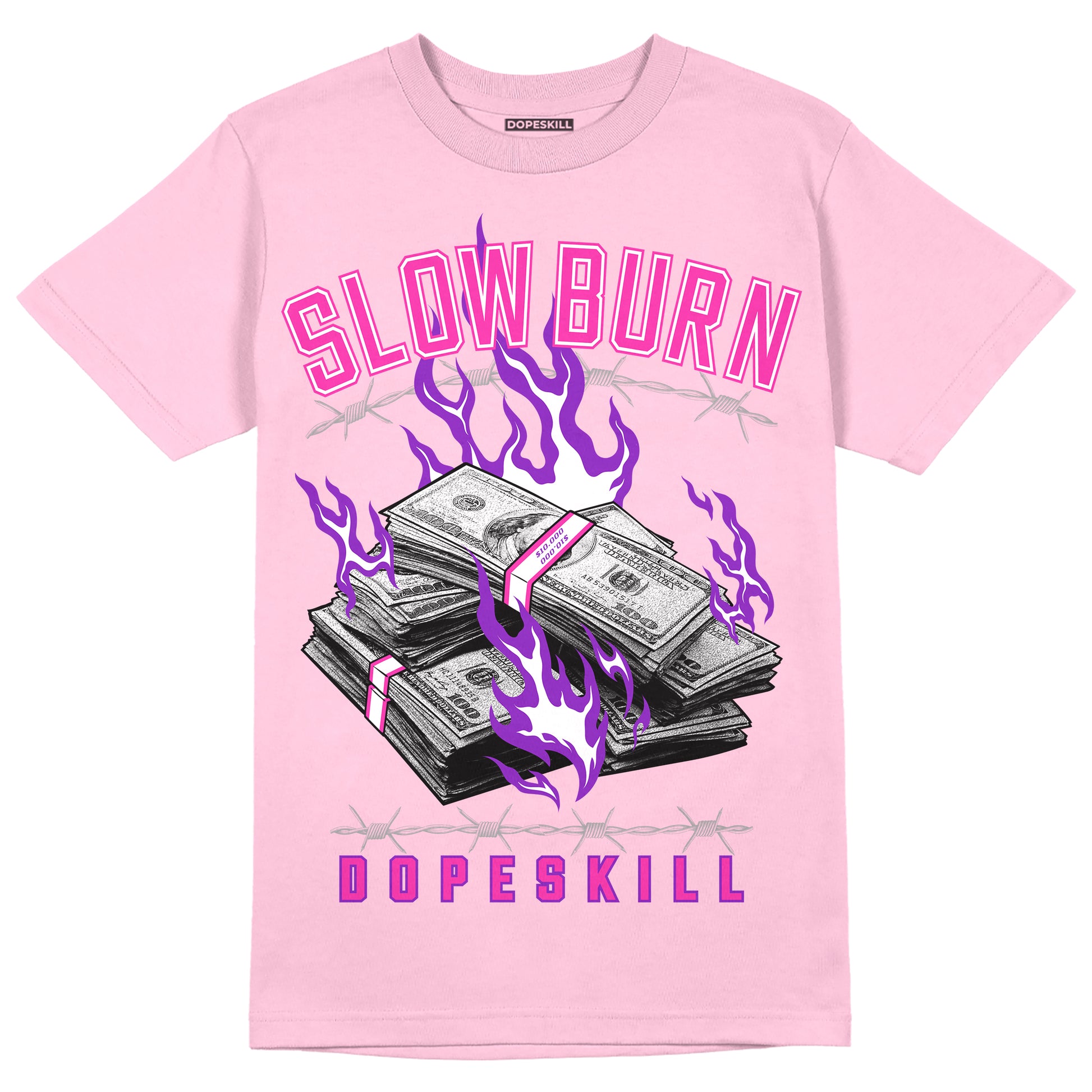 Pink Sneakers DopeSkill Pink T-shirt Slow Burn Graphic Streetwear