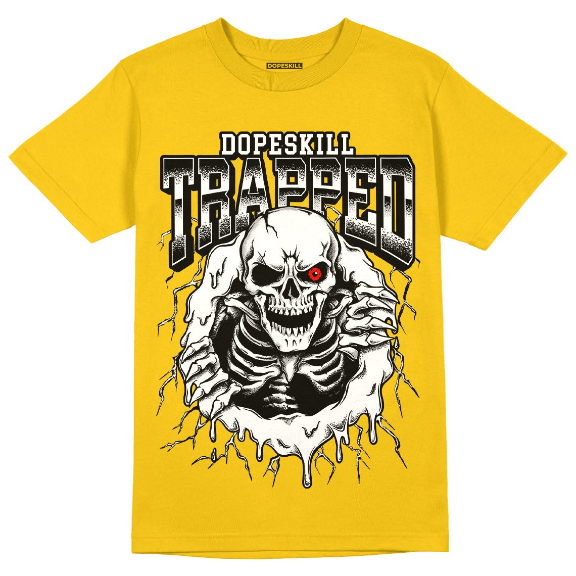 Black Tour Yellow AJ 4 Thunder DopeSkill T-Shirt Trapped Halloween Gra ...