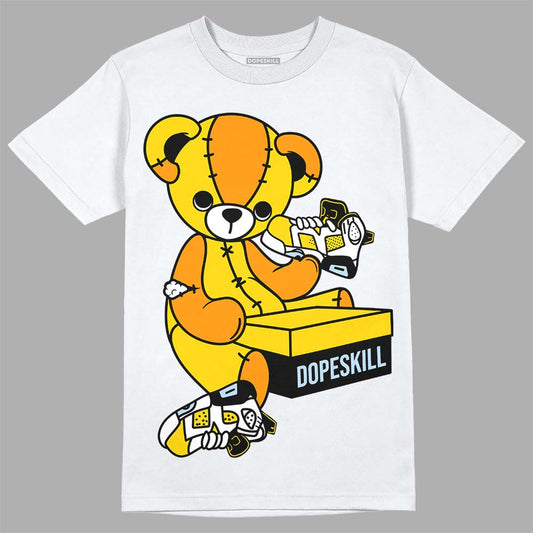 Jordan 6 “Yellow Ochre” DopeSkill T-Shirt Sneakerhead BEAR Graphic Streetwear - White 