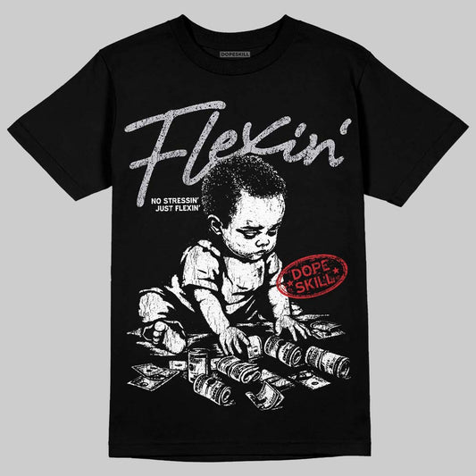 Jordan 4 OG “White Cement” DopeSkill T-Shirt Flexin' Graphic Streetwear - Black