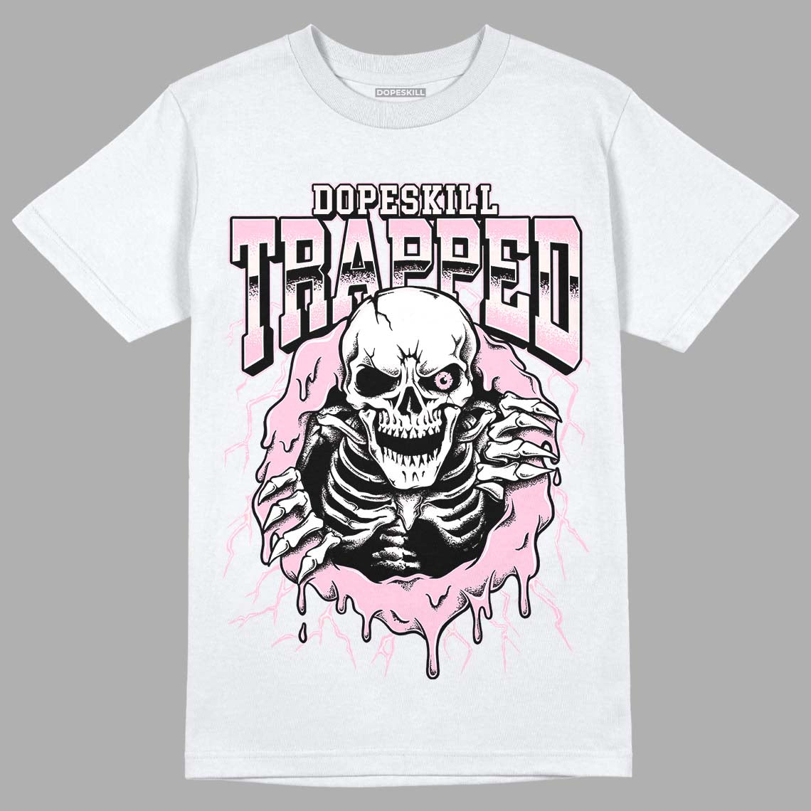 Dunk Low LX Pink Foam DopeSkill T-Shirt Trapped Halloween Graphic Streetwear - White