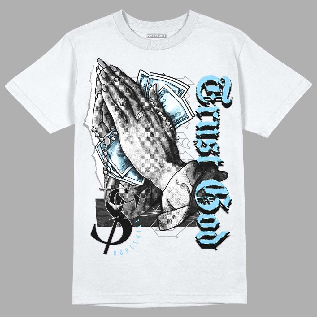 Jordan 7 Retro Chambray DopeSkill T-Shirt Trust God Graphic Streetwear - White 