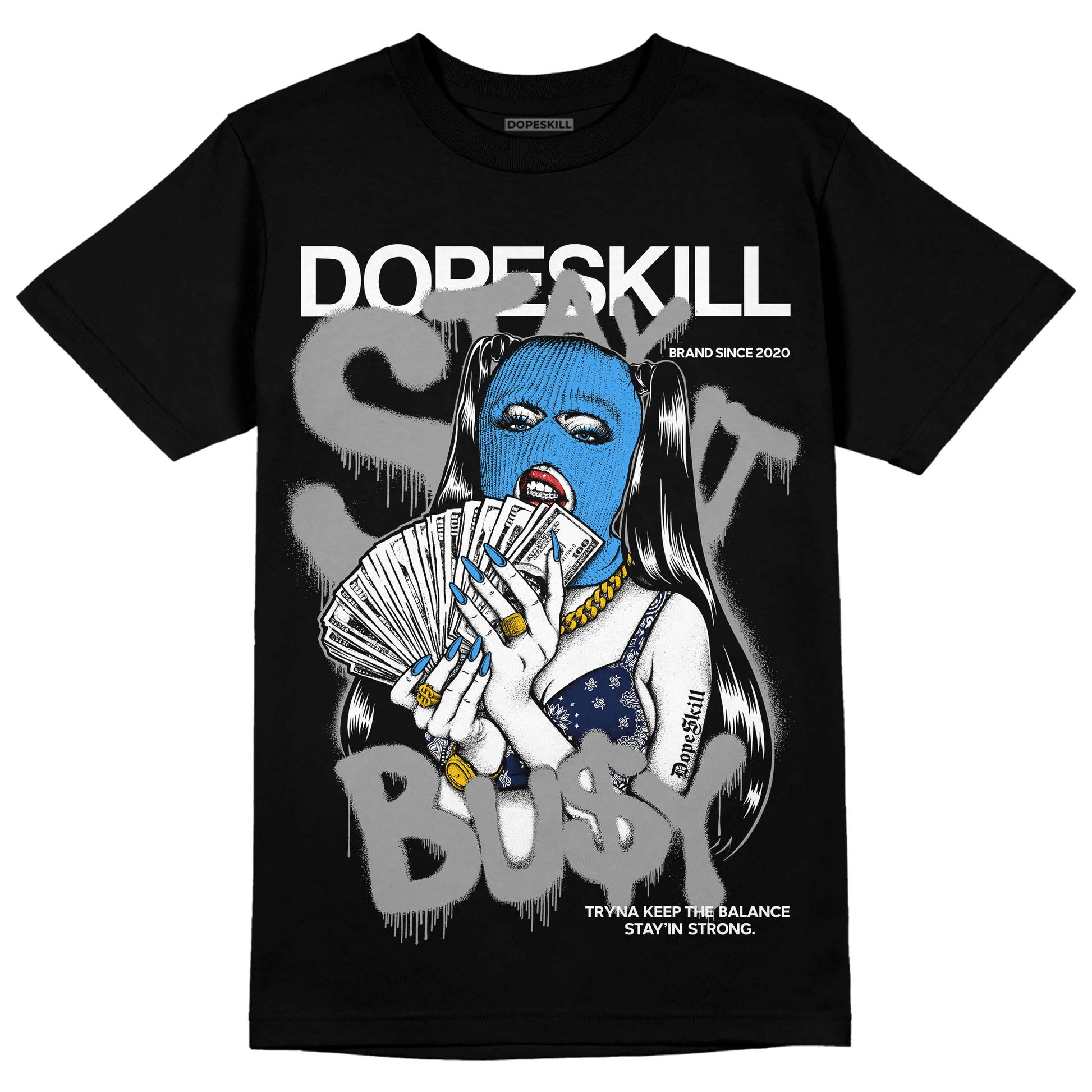 Jordan 3 "Midnight Navy" DopeSkill T-Shirt Stay It Busy Graphic Streetwear - Black