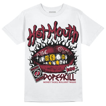 Jordan 1 Retro High '85 OG Metallic Burgundy' DopeSkill T-Shirt Hot Mouth Graphic Streetwear - WHite