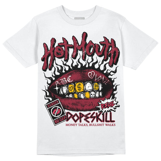 Jordan 1 Retro High '85 OG Metallic Burgundy' DopeSkill T-Shirt Hot Mouth Graphic Streetwear - WHite