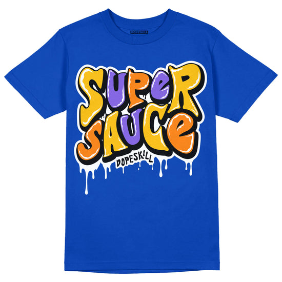 Royal Blue Sneakers DopeSkill Royal Blue T-shirt Super Sauce Graphic Streetwear