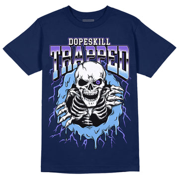 Jordan 5 SE “Georgetown” DopeSkill Midnight Navy T-Shirt Trapped Halloween Graphic Streetwear