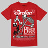 Jordan 5 Retro Fire Red Black Tongue (2025) DopeSkill T-Shirt Broken Bones Graphic Streetwear - Red
