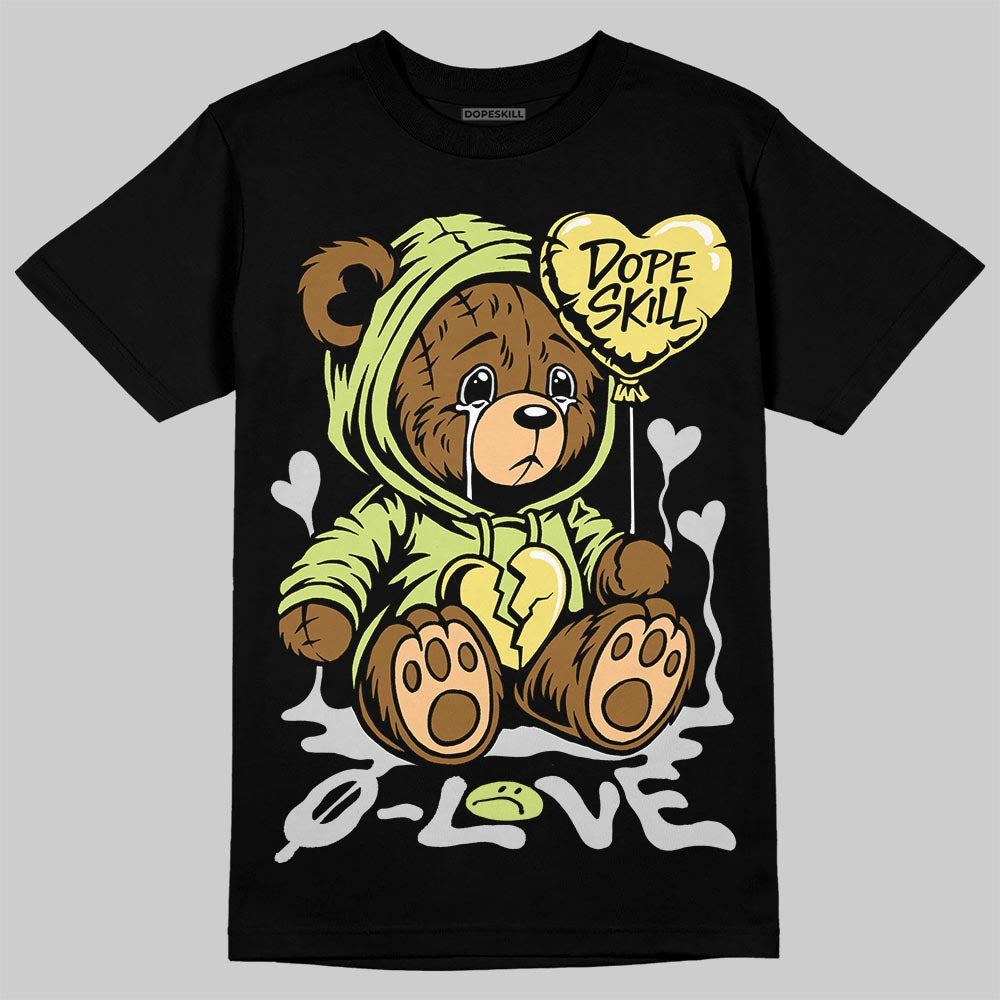 Jordan 4 GS “Light Lemon Twist” DopeSkill T-Shirt Broken Bear Graphic Streetwear - Black