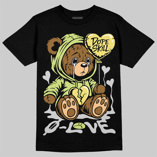 Jordan 4 GS “Light Lemon Twist” DopeSkill T-Shirt Broken Bear Graphic Streetwear - Black