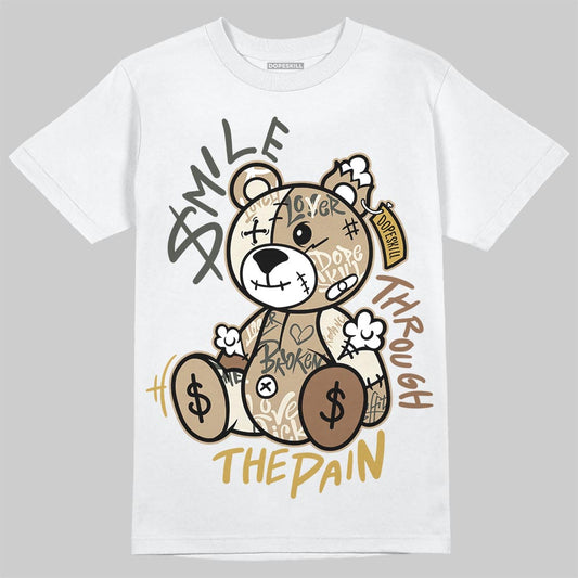 Jordan 1 High OG “Shop Jacket” DopeSkill T-Shirt Smile Through The Pain Graphic Streetwear - White