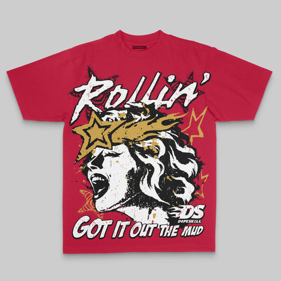 Got It Out The Mud Oversize Print DopeSkill T-shirt Streetwear - Red