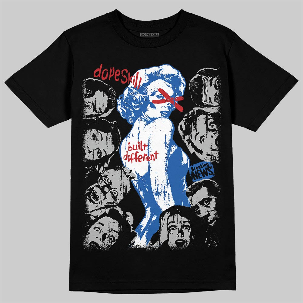 Jordan 3 "True Blue" DopeSkill T-Shirt Built Different Graphic Streetwear - Black