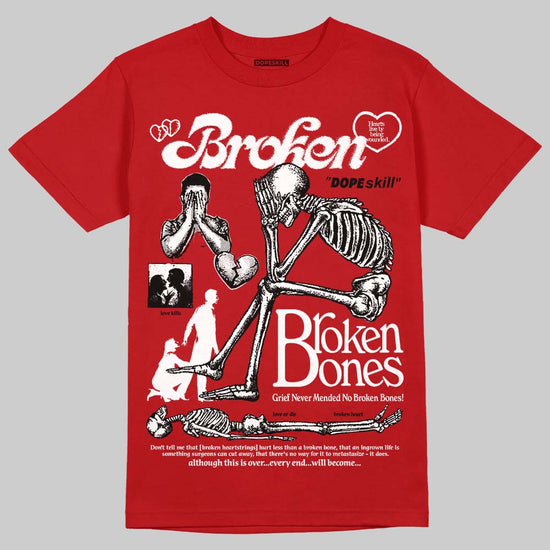 Jordan 13 Retro OG Chicago (2026) DopeSkill T-Shirt Broken Bones Graphic Streetwear - Red