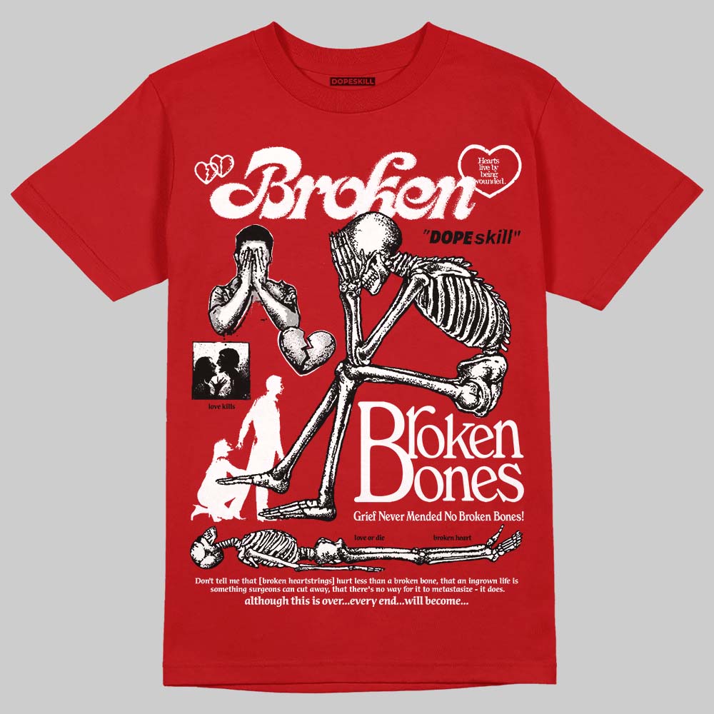 Jordan 13 Retro OG Chicago (2026) DopeSkill T-Shirt Broken Bones Graphic Streetwear - Red