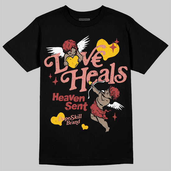 Jordan 13 “Dune Red” DopeSkill T-Shirt New Love Heals Graphic Streetwear - Black