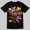 Jordan 13 “Dune Red” DopeSkill T-Shirt New Love Heals Graphic Streetwear - Black