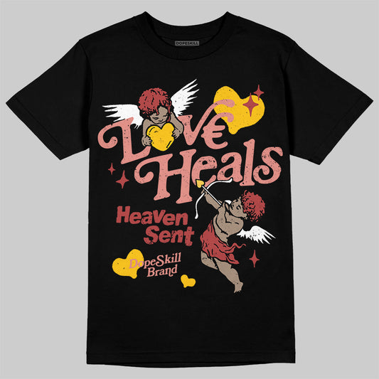 Jordan 13 “Dune Red” DopeSkill T-Shirt New Love Heals Graphic Streetwear - Black