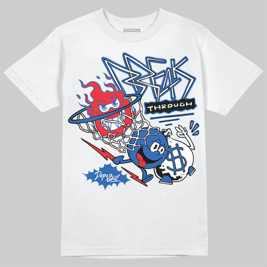 Jordan 12 “Blueberry” DopeSkill T-Shirt Break Through Graphic Streetwear - White