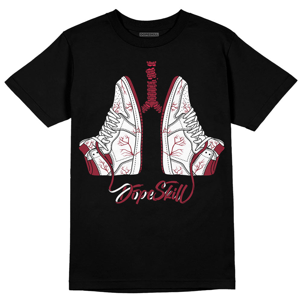 Jordan 1 Retro High '85 OG Metallic Burgundy DopeSkill T-Shirt Breathe Graphic Streetwear - Black