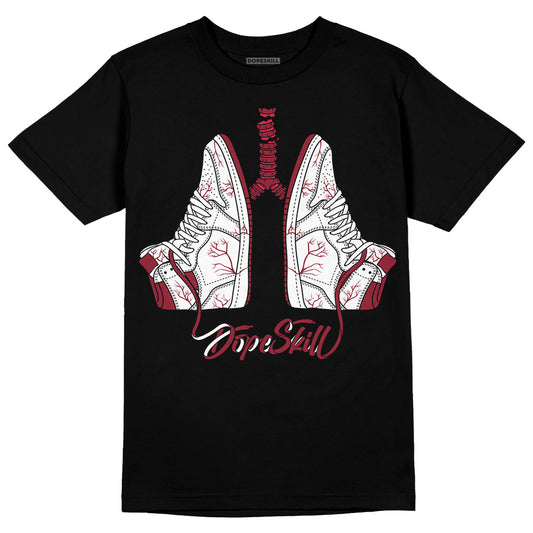 Jordan 1 Retro High '85 OG Metallic Burgundy DopeSkill T-Shirt Breathe Graphic Streetwear - Black