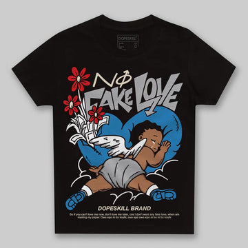 Jordan 3 Retro OG Rare Air DopeSkill Toddler Kids T-shirt No Fake Love Graphic Streetwear - Black