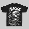 Grey Oversize Print Jealousy DopeSkill Graphic T-shirt Streetwear - black