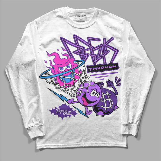 PURPLE Sneakers DopeSkill Long Sleeve T-Shirt Break Through Graphic Streetwear - White