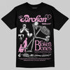 Jordan 4 WMNS “Orchid” DopeSkill T-Shirt Broken Bones Graphic Streetwear - Black