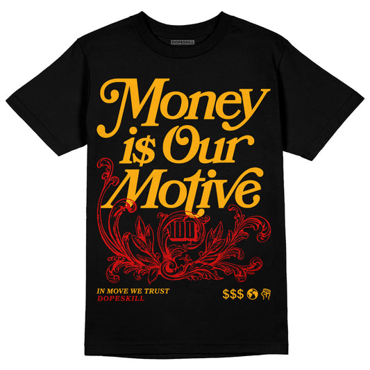 Jordan 7 Citrus DopeSkill T-Shirt Money Is Our Motive Typo Graphic Streetwear - Black
