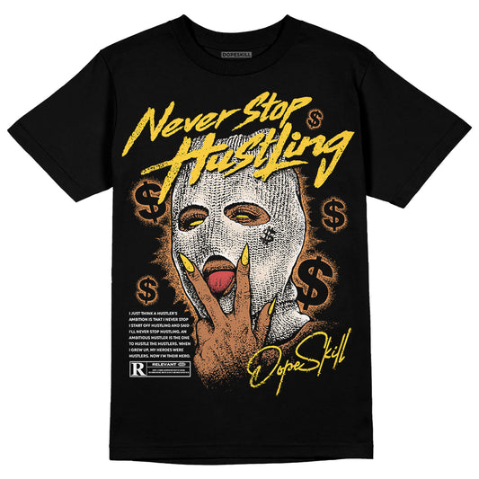 Jordan 4 "Sail" DopeSkill T-Shirt Never Stop Hustling Graphic Streetwear - Black