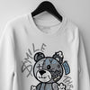 Wolf Grey 5s DopeSkill Sweatshirt Smile Through The Pain Graphic