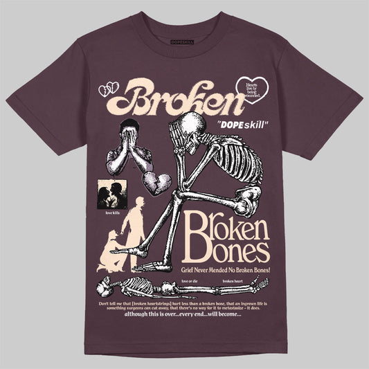 A Ma Maniere x Air Jordan 4 "Phantom" DopeSkill Maroon T-shirt Broken Bones Graphic Streetwear