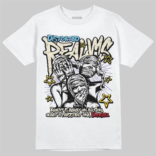 Jordan 17 Retro Low SP Infinite Archives DopeSkill T-Shirt Distorted Realms Graphic Streetwear - White