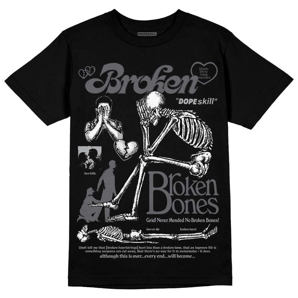 Jordan 4 Retro 'Wet Cement' DopeSkill T-Shirt Broken Bones Graphic Streetwear - Black