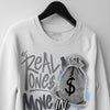 Wolf Grey 5s DopeSkill Sweatshirt Real Ones Move In Silence Graphic